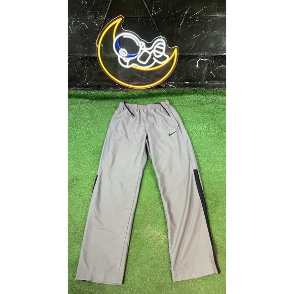 Vintage‎ Nike Y2K Windbreaker Pants Gray Swooshie Joggers Mens Medium - Picture 1 of 7